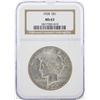 Image 1 : 1928 $1 Peace Silver Dollar Coin NGC MS63