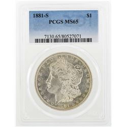 1881-S $1 Morgan Silver Dollar Coin PCGS MS65