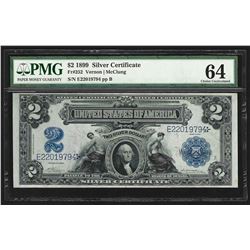 1899 $2 Mini Porthole Silver Certificate Note PMG 64 Choice Uncirculated