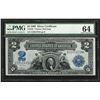 Image 1 : 1899 $2 Mini Porthole Silver Certificate Note PMG 64 Choice Uncirculated
