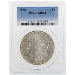 1896 $1 Morgan Silver Dollar Coin PCGS MS64