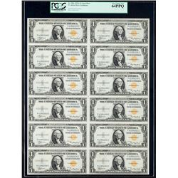 1935A $1 North Africa Silver Certificate Uncut Sheet PCGS Very Choice New 64PPQ