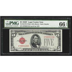 1928F $5 Legal Tender Note PMG 66EPQ