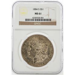 1884-S $1 Morgan Silver Dollar Coin NGC MS61