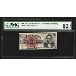 1863 Fifty Cents Fourth Issue Fractional Currency Note PMG 62EPQ