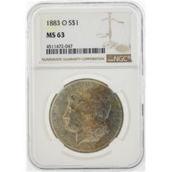 1883-O $1 Morgan Silver Dollar Coin NGC MS63 Nice Toning