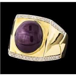 14KT Yellow Gold 11.28ct Star Ruby and Diamond Ring