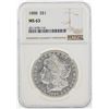 Image 1 : 1888 $1 Morgan Silver Dollar Coin NGC MS63