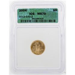 2004 $5 American Gold Eagle Coin ICG MS70