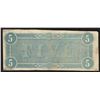 Image 2 : 1864 $5 The Confederate States of America Note