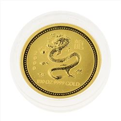 2000 $15 Australia 1/10 oz Lunar Year of the Dragon Gold Coin BU