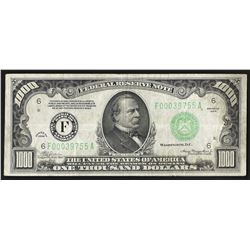 1934 $1,000 Federal Reserve Note Atlanta