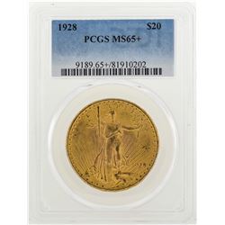 1928 $20 St. Gaudens Double Eagle Gold Coin PCGS MS65+