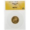 Image 1 : 1862-T 20 Lira Italy Gold Coin ANACS MS61