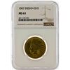 Image 1 : 1907 $10 Indian Head Eagle Gold Coin NGC MS61
