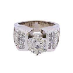 18KT White Gold 4.16ctw Diamond Engagement Ring