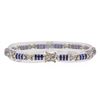 Image 2 : 4.96 ctw Sapphire and Diamond Bracelet - 18KT White Gold