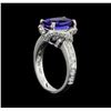 Image 4 : 18KT White Gold 3.06 ctw Tanzanite and Diamond Ring