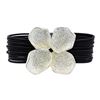 Petal Twin Pendant Multi Strand Bracelet - Rhodium Plated