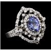 Image 1 : 2.46 ctw Tanzanite and Diamond Ring - 14KT White Gold