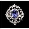 Image 2 : 2.46 ctw Tanzanite and Diamond Ring - 14KT White Gold