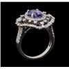 Image 4 : 2.46 ctw Tanzanite and Diamond Ring - 14KT White Gold