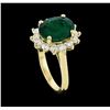 Image 4 : 3.40 ctw Emerald and Diamond Ring - 14KT Yellow Gold