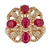 Image 1 : 2.39 ctw Ruby and Diamond Ring - 14KT Yellow Gold