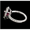 Image 3 : 2.65 ctw Tourmaline and Diamond Ring - 14KT White Gold