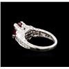 Image 3 : 1.07 ctw Ruby and Diamond Ring - 18KT White Gold