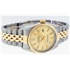 Image 2 : Rolex Two-Tone Gold Champagne Tapestry and Fluted Bezel DateJust Men's Watch