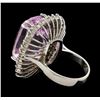 Image 3 : 32.78 ctw Kunzite and Diamond Ring - 14KT White Gold
