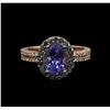 Image 2 : 2.56 ctw Tanzanite and Diamond Ring - 14KT Rose Gold