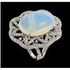 Image 5 : 6.16 ctw Opal and Diamond Ring - 14KT White Gold