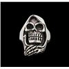 Image 2 : Classic Sterling Silver Skull Ring