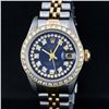 Image 1 : Rolex Two-Tone Blue String Diamond VVS Beadset DateJust Ladies Watch