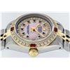 Image 2 : Rolex Two-Tone Pink MOP Sapphire and Ruby Diamond DateJust Ladies Watch