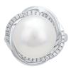 Image 1 : 15.54 ctw South Sea Pearl and Diamond Ring - 14KT White Gold