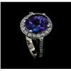 Image 4 : 5.03 ctw Tanzanite and Diamond Ring - 14KT White Gold