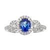 Image 1 : 1.22 ctw Sapphire and Diamond Ring - 14KT White Gold