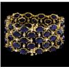 Image 2 : 96.01 ctw Sapphire and Diamond Bracelet - 14KT Yellow Gold