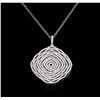 Image 2 : 2.15 ctw Diamond Pendant with Chain - 18KT White Gold