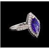 Image 1 : 14KT White Gold 2.13 ctw Tanzanite and Diamond Ring