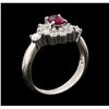 Image 4 : 0.55 ctw Ruby and Diamond Ring - Platinum