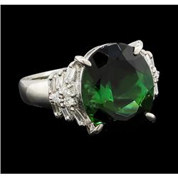 5.89 ctw Tourmaline and Diamond Ring - Platinum