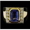 Image 2 : 4.17 ctw Sapphire and Diamond Ring - 18KT Yellow Gold