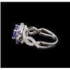 Image 3 : 14KT White Gold 1.85 ctw Tanzanite and Diamond Ring