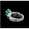 Image 3 : 2.60 ctw Emerald and Diamond Ring - Platinum