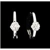 Image 1 : 0.13 ctw Diamond Hoop Earrings - 14KT White Gold