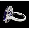 Image 3 : 18.13 ctw Tanzanite and Diamond Ring - 14KT White Gold